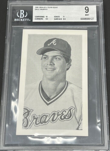 1981 Dale Murphy, Atlanta Braves Team Issue Photo Card BGS 9 with