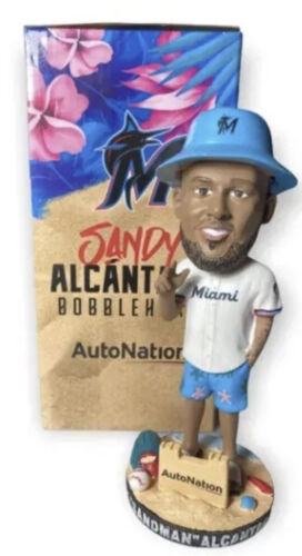 Sandy Alcantara Miami Marlins MLB Bobble Head Giveaway Auto Signed BECKETT CERT Main Image
