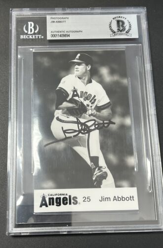 Jim Abbott Angels Slabbed Auto Signed Card BAS Beckett Authentic - Duck's  Dugout