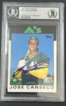 1986 TOPPS TRADED #20T JOSE CANSECO RC AUTHENTIC Slabbed AUTO BGS 364 Main Image