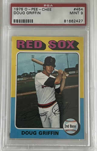 1975 O PEE CHEE #454 DOUG GRIFFIN RED SOX PSA 9 MINT 427 POP 2