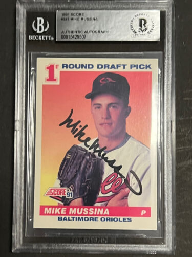 Mike Mussina HOF Autographed 1991 Score #383 1st Round Pick Signed ROOKIE  Card