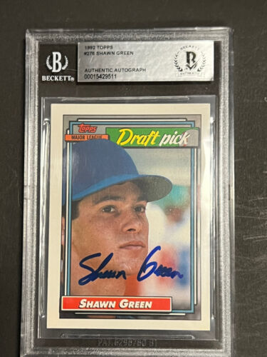 1992 TOPPS #276 SHAWN GREEN RC BAS AUTHENTIC Signed AUTO 511 - Duck's Dugout