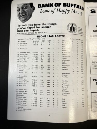 RED SOX Memorabilia 1968 Program Clean Scorecard 