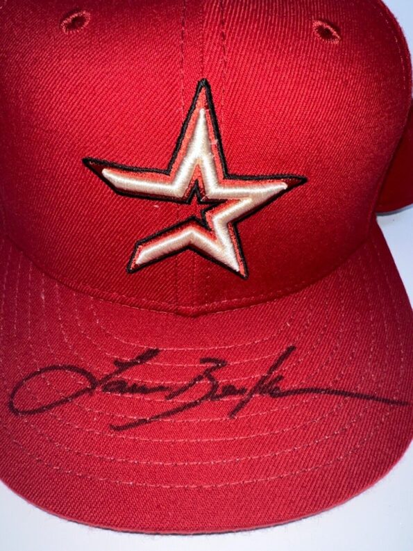 Lance Berkman Signed Houston Astros New Era Hat MLB 2001 FLEER LEGACY COA Gallery Image 0