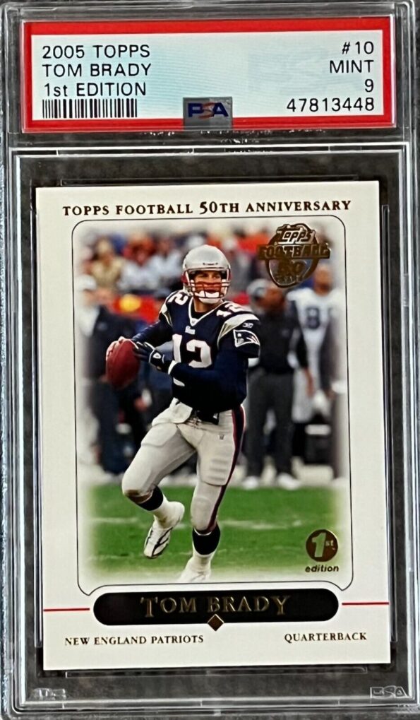 2005 Topps Patriots Tom Brady 1st Edition PSA 9 MINT 448 Main Image